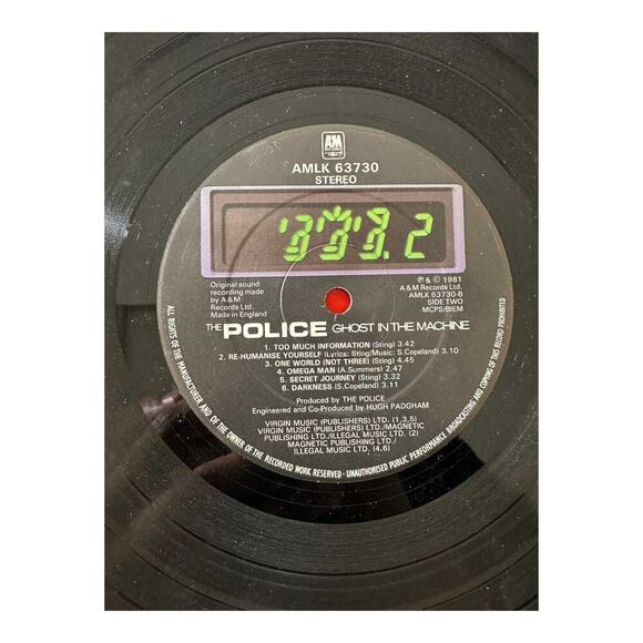 The Police Ghost In The Machine A&M Rec. LP AMLK 63730 Vinyl Record VG+ - Picture 7 of 7